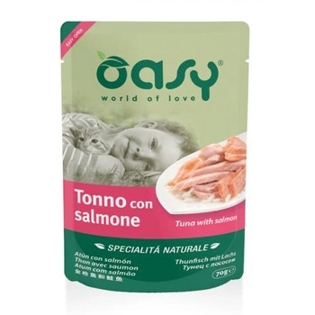 OASY Natural Tuńczyk Z Łososiem - mokra karma dla kota - saszetka 70g