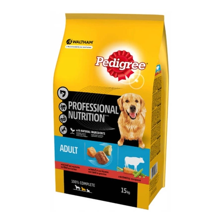 PEDIGREE Professional Nutrition Adult Z Wołowiną - sucha karma dla psa 15kg