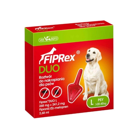 VET-AGRO Fiprex Duo L - preparat na pchły i kleszcze dla psów dużych ras od 20 do 40kg