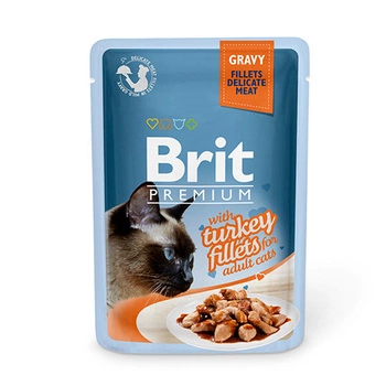 BRIT Premium Cat Pouch Gravy Fillets with Turkey - mokra karma dla kota - saszetka 85g