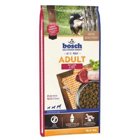 BOSCH Adult Lamb & Rice - sucha karma dla psa 15kg