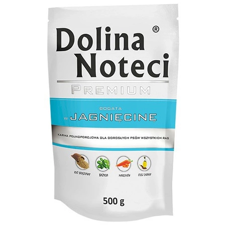 DOLINA NOTECI Premium - mokra karma dla psa z jagnięciną - saszetka 500g