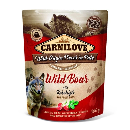 CARNILOVE Wild Boar & Rosehips - mokra karma dla psa - saszetka 300g