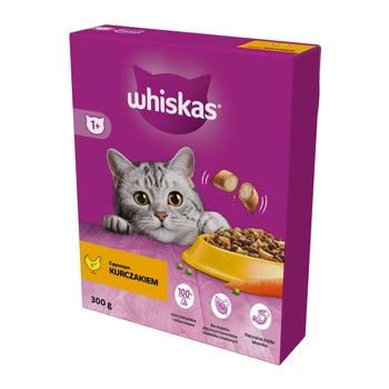 WHISKAS Adult Z Kurczakiem - sucha karma dla kota 300g