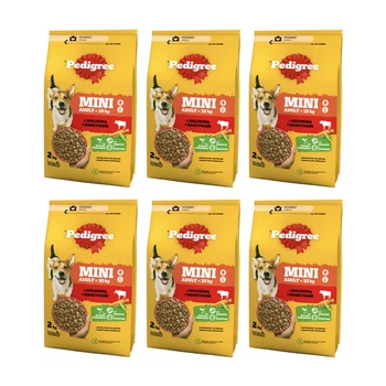 PEDIGREE Mini Adult z wołowiną i warzywami - sucha karma dla dorosłych psów małych ras 6 x 2kg