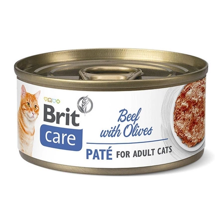 BRIT Care Cat Adult Beef Pate With Olives – mokra karma dla kota – puszka 70g