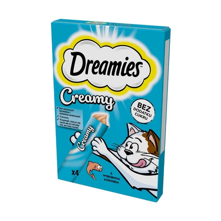 DREAMIES Creamy z łososiem - przysmak dla kota 4x10g