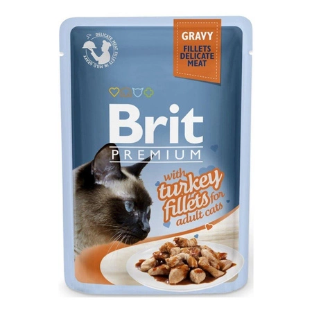 BRIT Premium Cat Pouch Gravy Fillets with Turkey - mokra karma dla kota - saszetka 85g