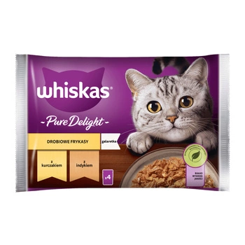 WHISKAS Pure Delight Drobiowe Frykasy W Galaretce - mokra karma dla kota - saszetka 4x85g