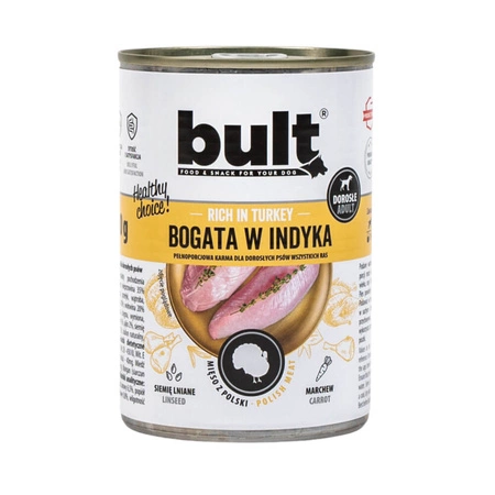 BULT Bogata W Indyka - mokra karma dla psa - puszka 400g