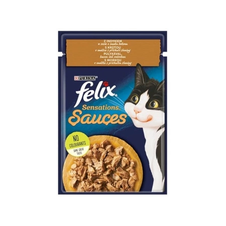 FELIX Sensations Indyk o smaku bekonu w sosie - mokra karma dla kota - saszetka 85g