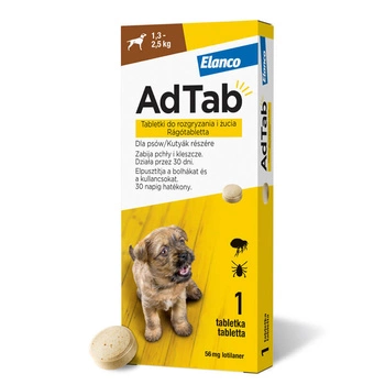 AdTab - tabletka na pchły i kleszcze dla psa (1,3-2,5KG) 1 szt