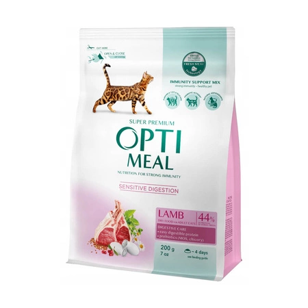 OPTIMEAL Sensitive Digestion Lamb - sucha karma dla kota 200g