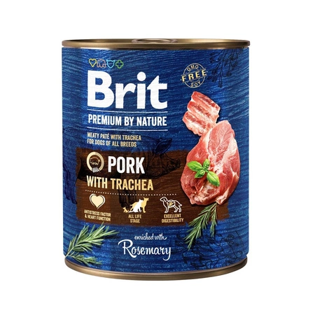 BRIT Premium By Nature Pork & Trachea - mokra karma dla psa - puszka 800g