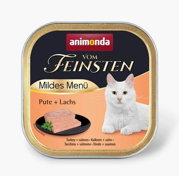 ANIMONDA Vom Feinsten Mild Menu Indyk Z Łososiem - mokra karma dla kota - miseczka 100g