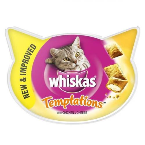 Whiskas Temptations Chicken & Cheese 60 g - przysmak dla kotów kurczak z serem 60g Dostawa GRATIS od 99 zł + super okazje
