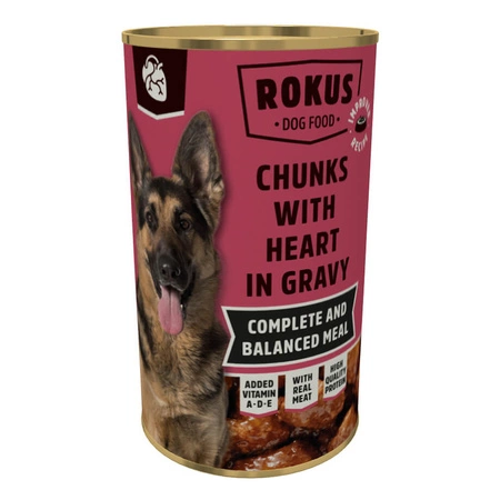 ROKUS Dog Z Sercami - mokra karma dla psa - puszka 1240g