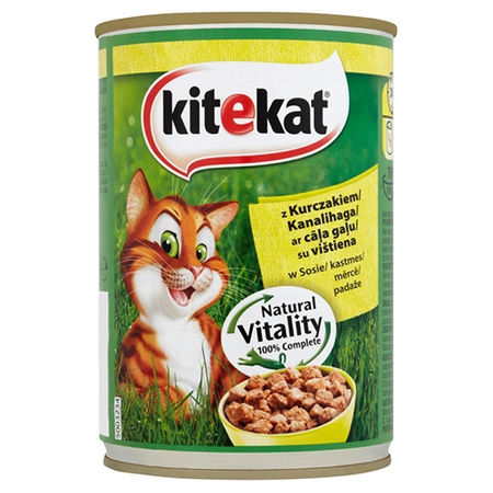 KITEKAT - mokra karma dla kota z kurczakiem - puszka 400g