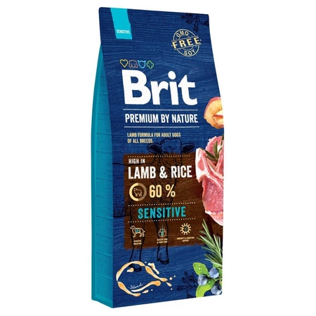 BRIT Premium By Nature Sensitive Lamb - sucha karma dla psa 15kg