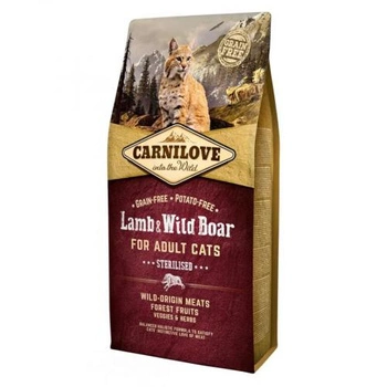 CARNILOVE Cat Lamb & Wild Boar Sterilised - sucha karma dla kota 6kg