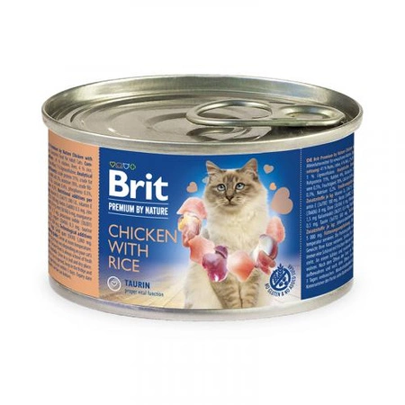 BRIT Premium By Nature Cat Chicken & Rice - mokra karma dla kota - puszka 200g