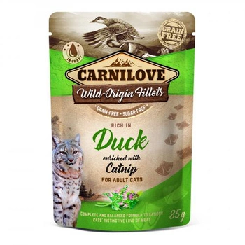 CARNILOVE Duck & Catnip - mokra karma dla kota - saszetka 85g