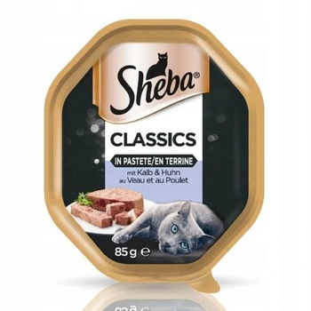 SHEBA Classics In Pate Z Cielęciną I Kurczakiem  – mokra karma dla kota – tacka 85g