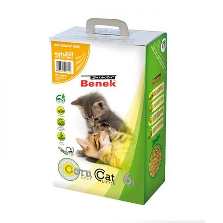 SUPER BENEK Corn Cat - żwirek kukurydziany dla kota zbrylający 6l