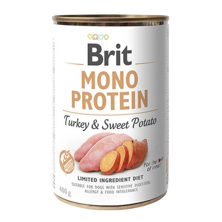 BRIT Mono Protein Turkey & Sweet Potato - mokra karma dla psa - puszka 400g