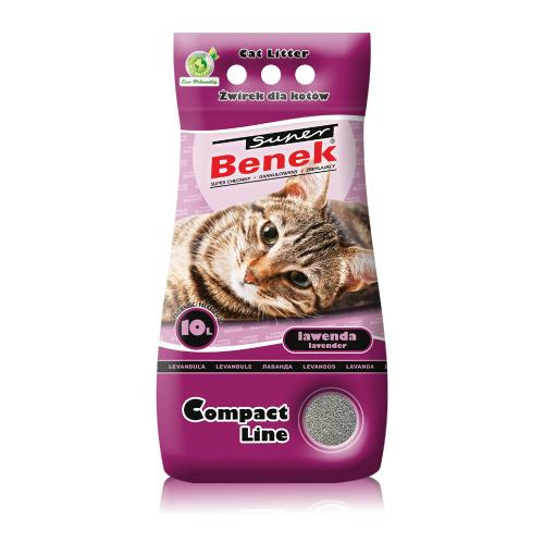 SUPER BENEK Compact lawenda - żwirek bentonitowy dla kota zbrylający 10l