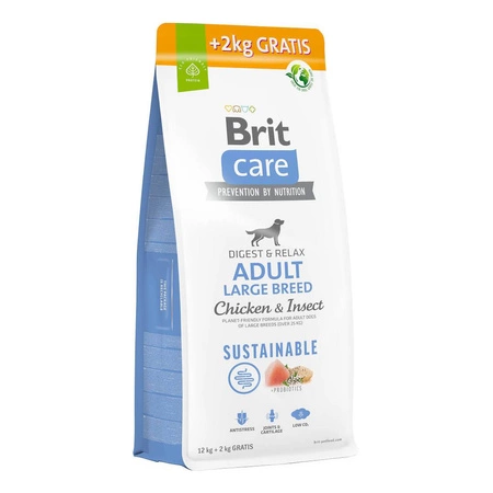 BRIT Care Dog Sustainable Adult Large Breed Chicken & Insect - sucha karma dla psa 12kg+2kg