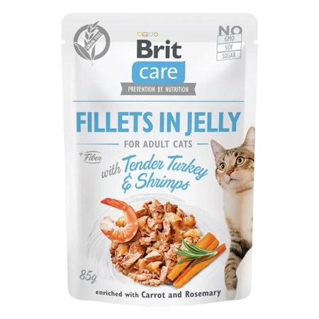 BRIT Care Cat Filety w galarecie Indyk Krewetki karma dla kota 85g