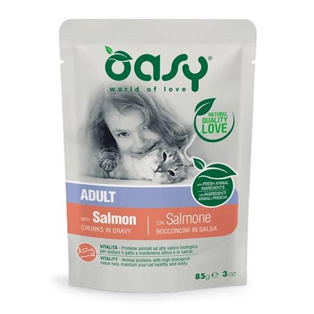 OASY Lifestage Adult Salmon - mokra karma dla kota - saszetka 85g