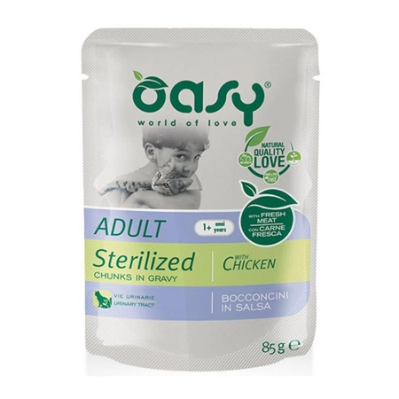 OASY Lifestage Sterilized Chicken - mokra karma dla kota - saszetka 85g