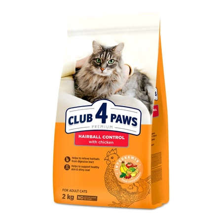 Club 4 Paws Hairball Control z kurczakiem - sucha karma dla kota 2kg