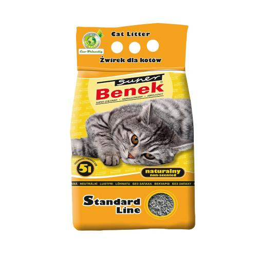 SUPER BENEK Natural - żwirek bentonitowy dla kota 5l