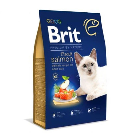 BRIT Cat Premium By Nature Adult Salmon - sucha karma dla kota 1,5kg