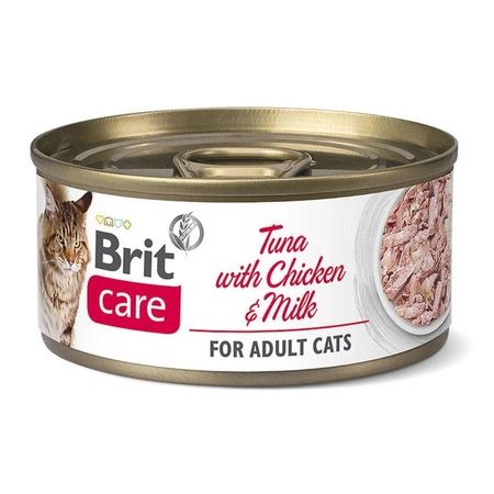 BRIT Care Cat Adult Tuna With Chicken & Milk – mokra karma dla kota – puszka 70g