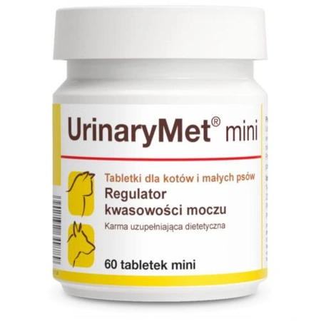 DOLFOS UrinaryMet Mini - regulator kwasowości moczu dla psa i kota 60tabl.