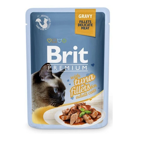 BRIT Premium Cat Pouch Gravy Fillets with Tuna - mokra karma dla kota - saszetka 85g