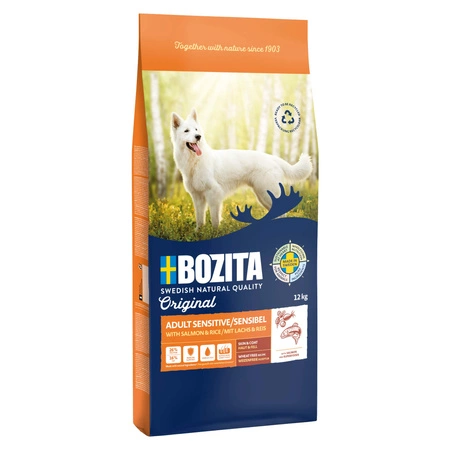 BOZITA Original Adult Sensitive Skin & Coat - sucha karma dla psa 12kg