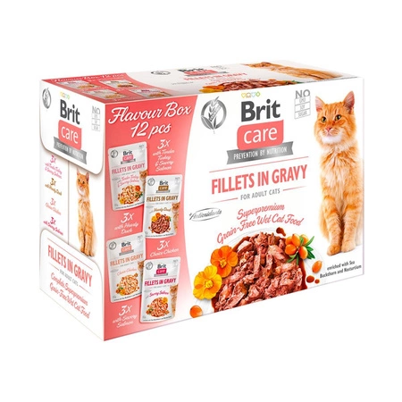 BRIT Care Cat Adult Flavour Box – mokra karma dla kota – saszetka 12x85g