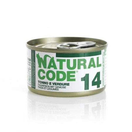 NATURAL CODE 14 Tuńczyk Z Warzywami - mokra karma dla kota - puszka 85g