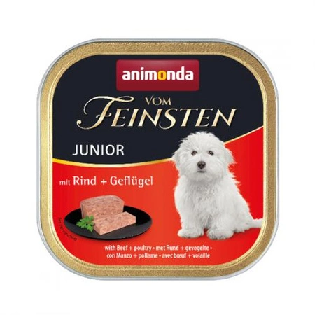ANIMONDA Vom Feinsten Junior - mokra karma dla psa - wołowina z drobiem - miseczka 150g