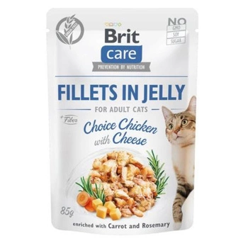 BRIT Care Cat Fillets In Jelly Chicken With Cheese - mokra karma kota 85g