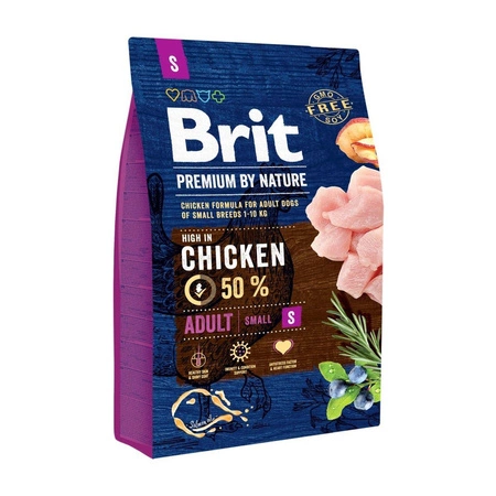 BRIT Premium By Nature Adult S - sucha karma dla psa 3kg