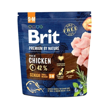 BRIT Premium By Nature Senior S+M - sucha karma dla psa 1kg