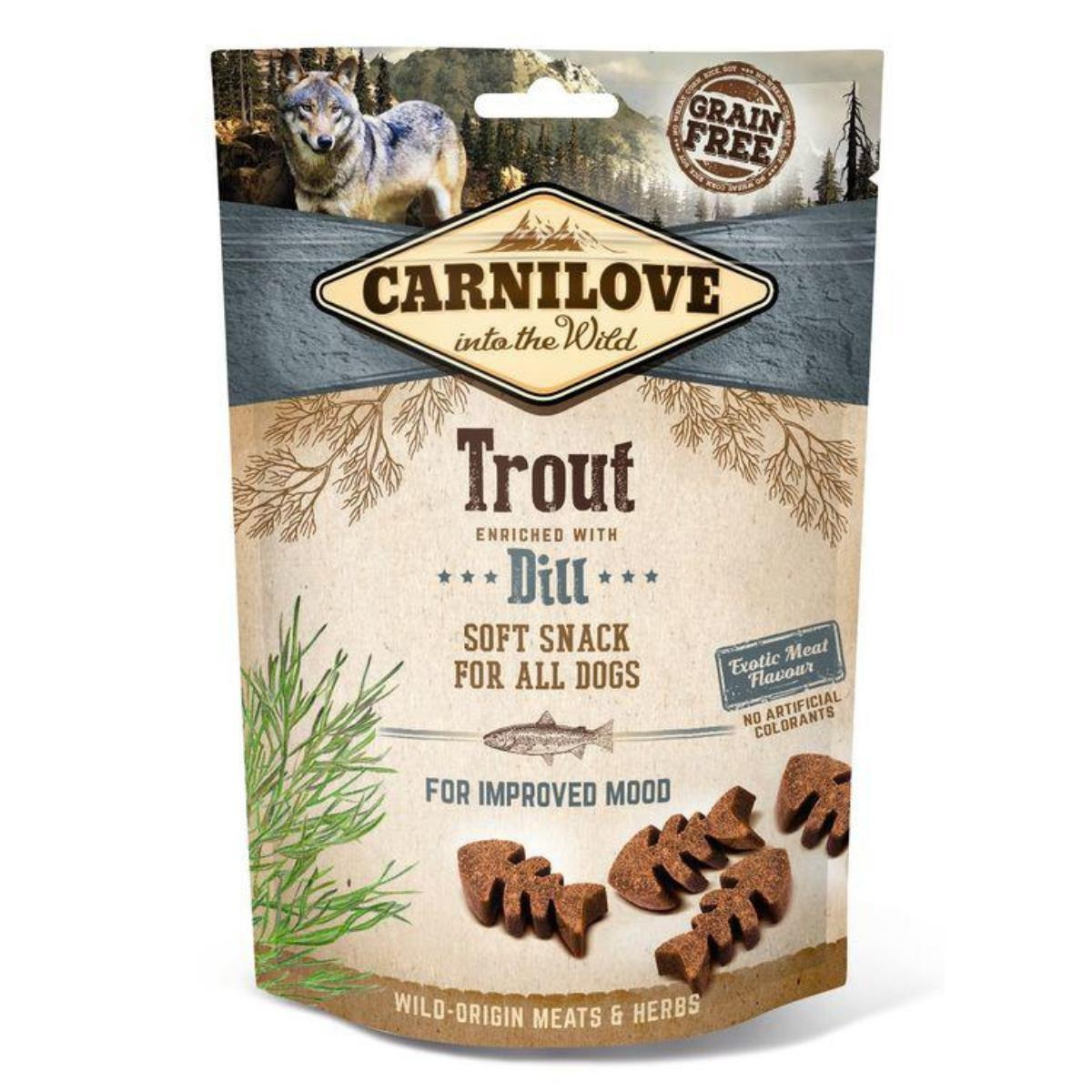 CARNILOVE Snack Soft Dog Trout Dill - przysmak dla psa 200g