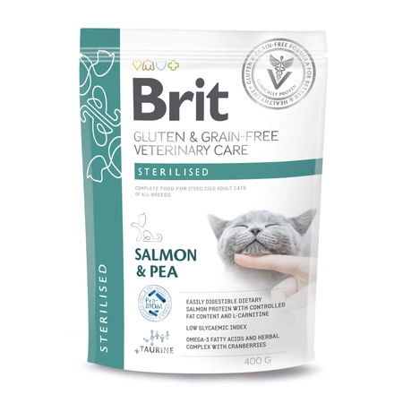 BRIT Gluten & Grain-Free Veterinary Care Cat Sterilised - sucha karma dla kota 400g