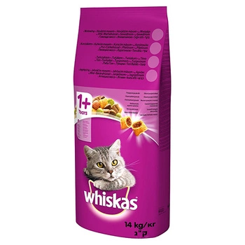 WHISKAS Adult Z Wołowiną I Marchewką - sucha karma dla kota 14kg